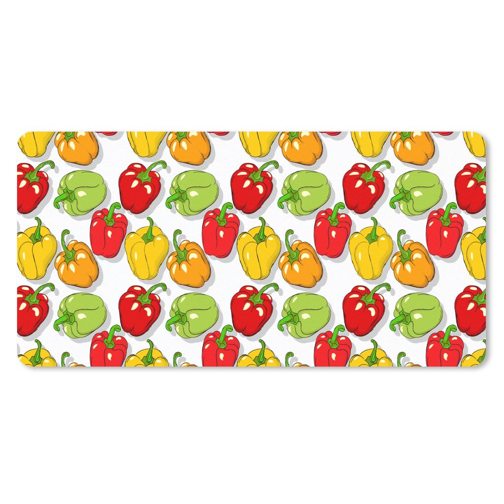 MuchoWow Mauspad Mousepad Muster - Lebensmittel - Paprika 60x30 cm - Mousepads - Maus Mat - Pad - Mausunterlage - Nachhaltig