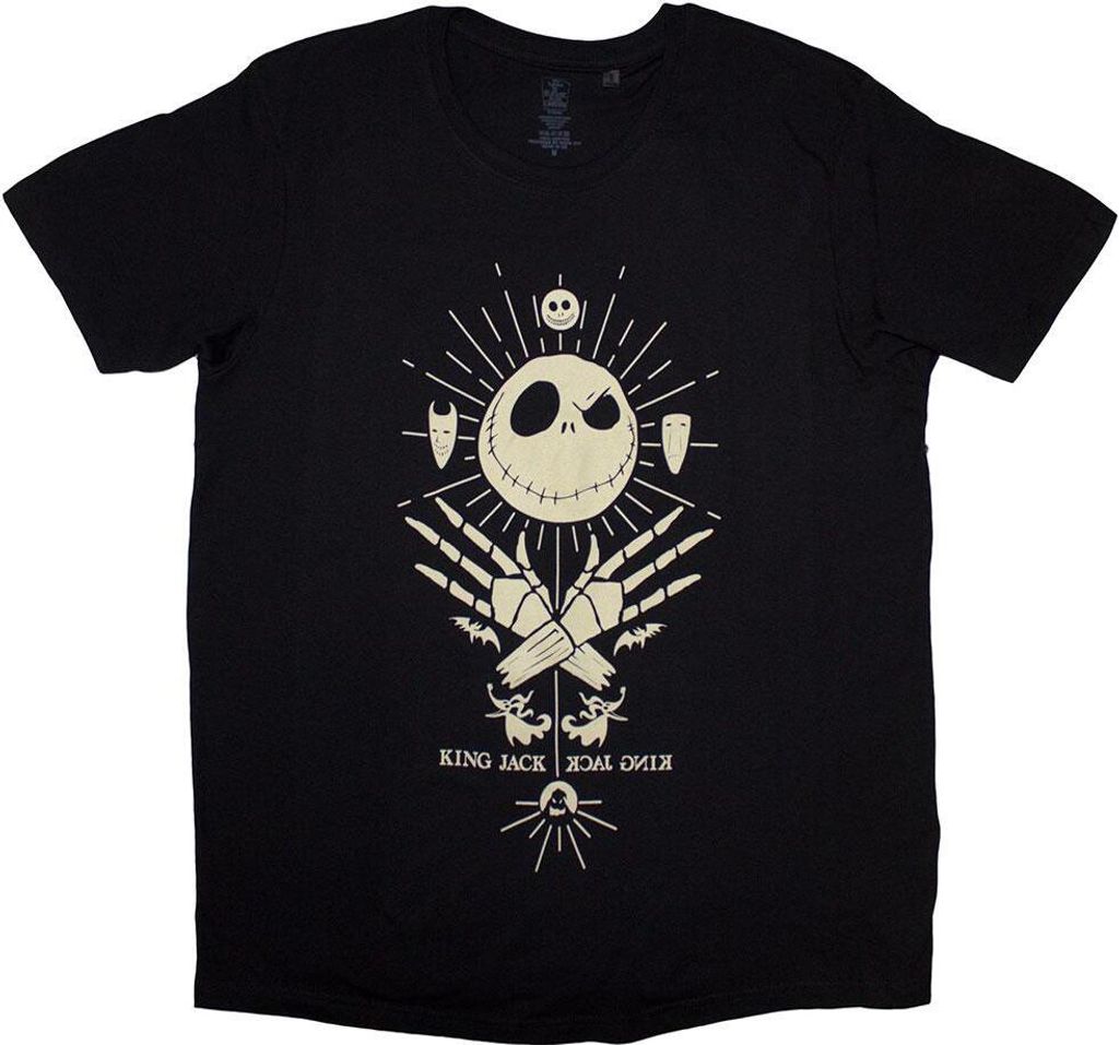 The Nightmare Before Christmas - "King Jack" T-Shirt für Herren/Damen Uni RO12922 (M) (Schwarz)