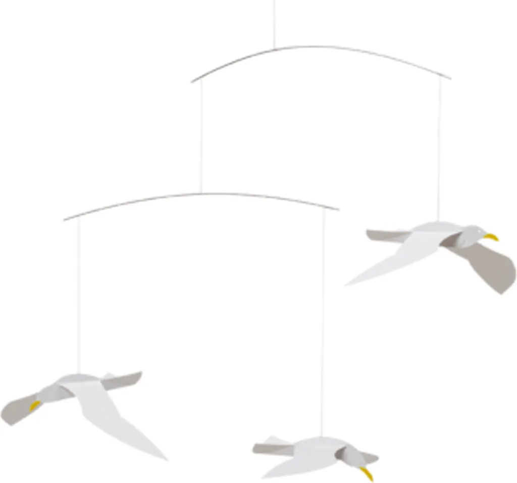 Mobile Mouettes en vol pour Salon et Chambre - Déco Marine Apaisante