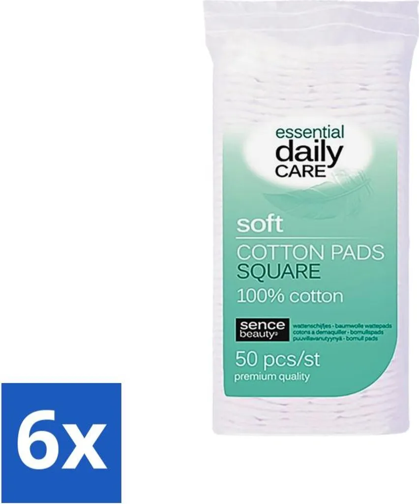 Sence Quadrato Tamponi Cotone - 6x50 Pezzi - Offerta Risparmio