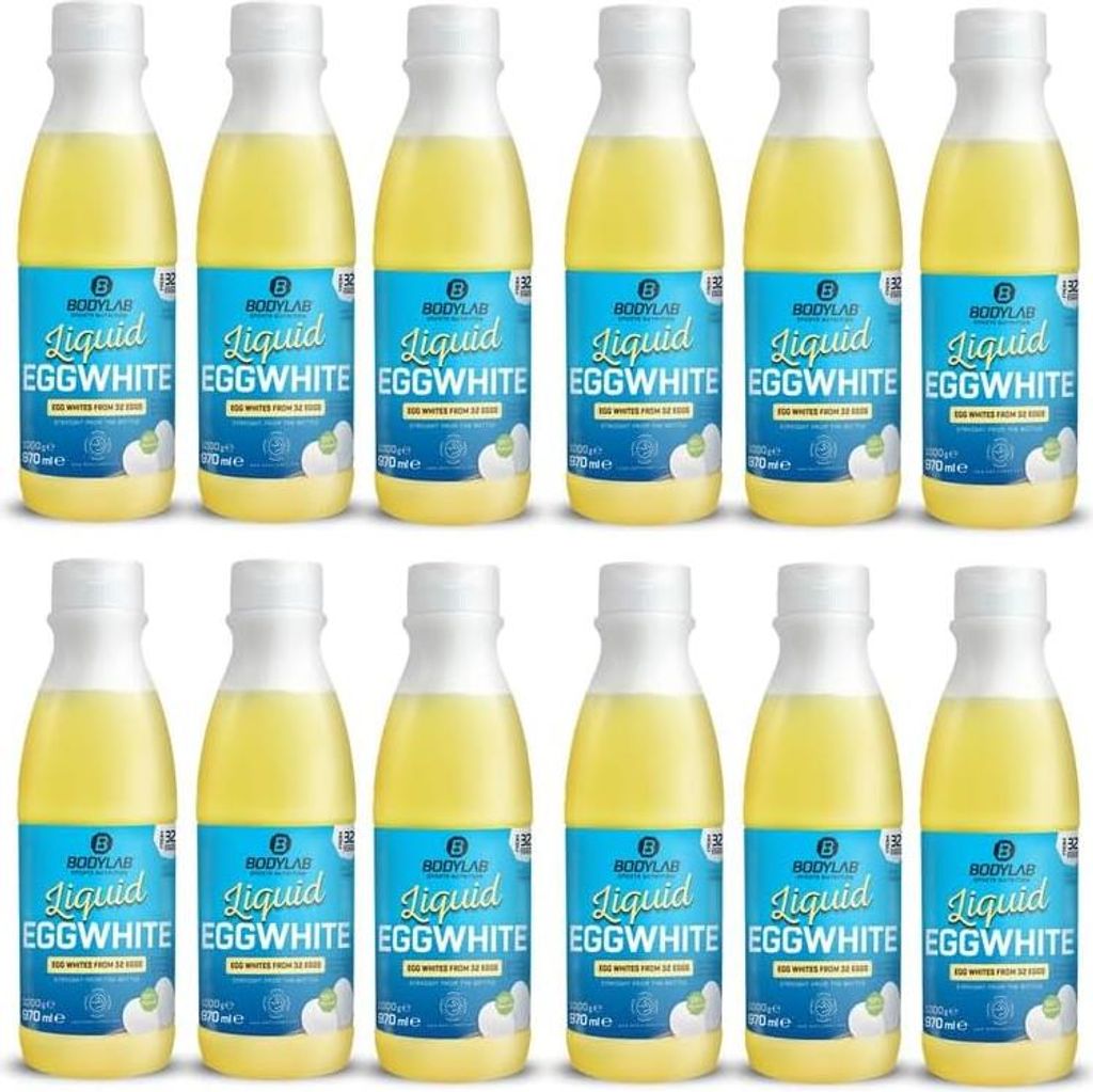 BODYLAB Liquid EGGWHITE - 12 x 970ml - 100% natürliches Eiweiß in flüssiger Form