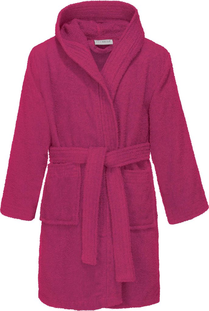REDBEST Kinder-Bademantel Chicago" mit Kapuze fuchsia 110 / 116"