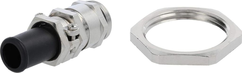 LAPP Verschraubung mit Biegeschutz und Gegenmutter PG16x1,41 Sechskant-Zwischenstutzen Messing (CuZn) vernickelt