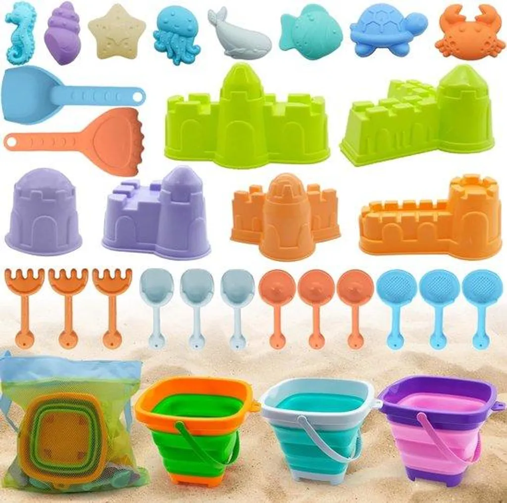 Jeu de sable 32 pièces : fini l'ennui au parc avec ce kit complet dès 2 ans