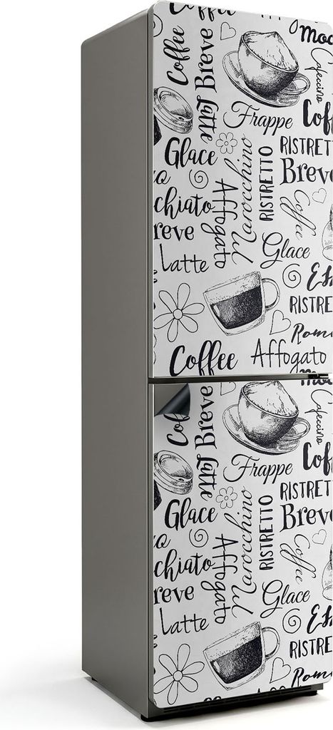 Kaffeetassen-Designs – Magnetische Kühlschrank Abdeckung – Dekorfolie magnetisch Küche – Kühlschrank Magnet Deko – selbstklebende Magnet...