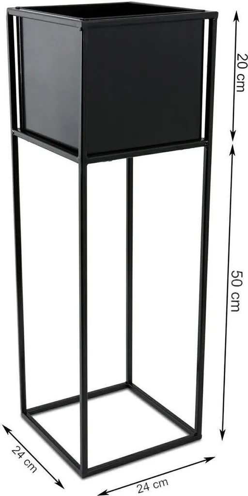 Support de fleurs en métal noir 70 cm - Support de plante moderne Loft - 5