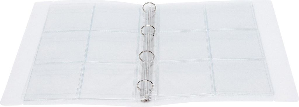 Transparenter Ordner, Foto-Organizer, Ausweis-Aufbewahrungsbuch, perforierter Ring-Sammelordner, 6 Seiten (Innenseite mit Muschelloch)