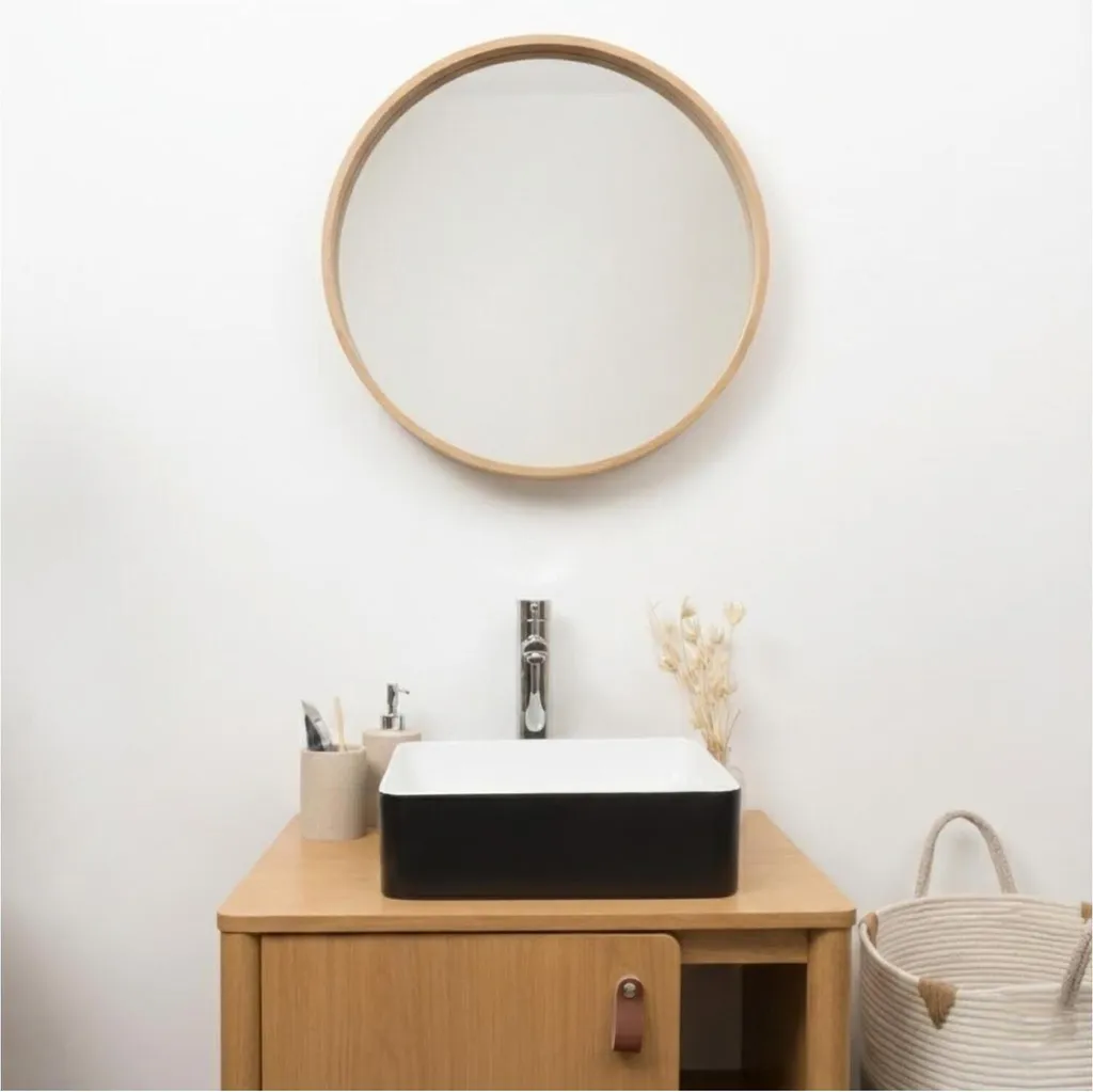 Vasque carrée bicolore 36cm : solution design pour lavabo sans éclat - 4
