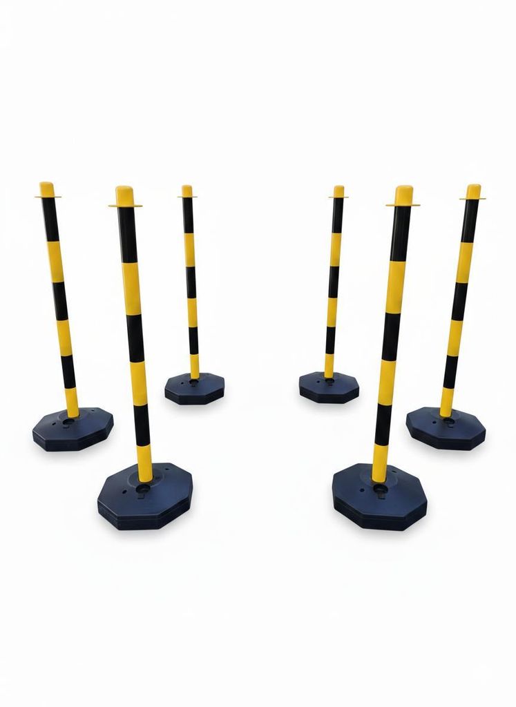 6 Stück Flexible Absperrpfosten Gelb Produktbild 
