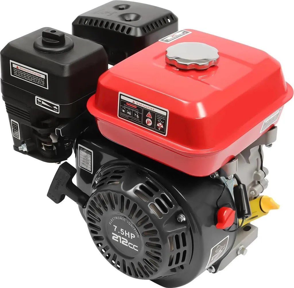 Moteur à essence 4 temps 212 cm³ 7,5 CV 3600 tr/min OHV monocylindre rouge