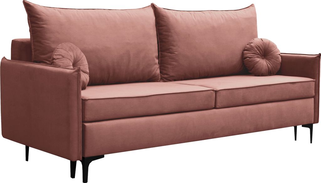 MIRJAN24 Schlafsofa Leon mit Schlaffunktion und Bettkasten, Polstercouch, Stilvoll Polstersofa vom Hersteller (Farbe: Manila 29)