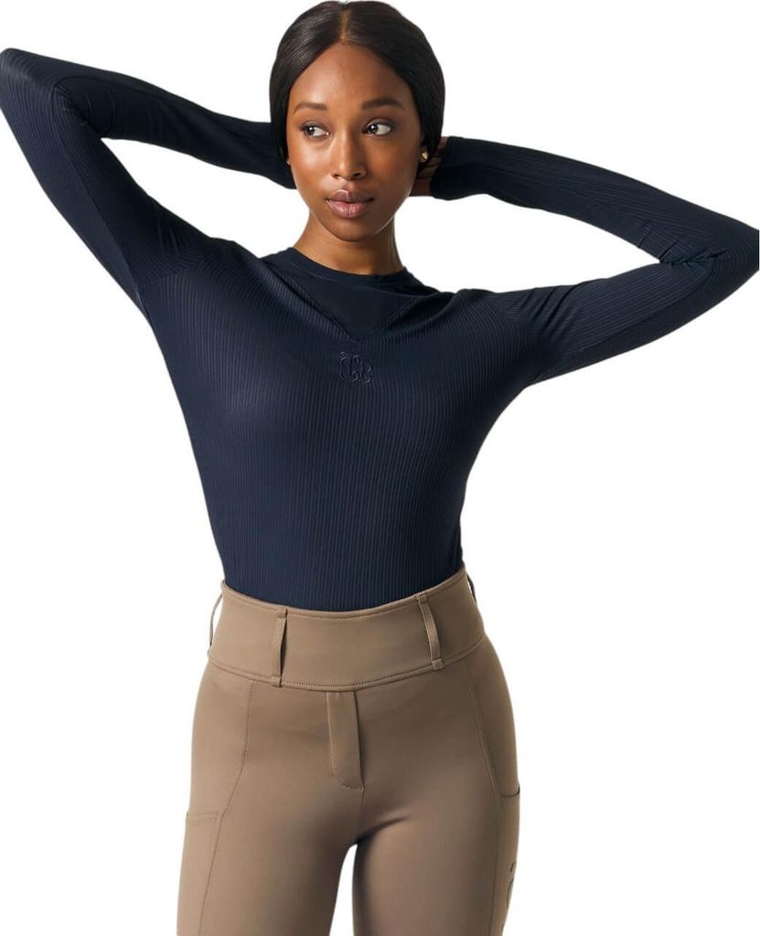 PS of Sweden Longsleeve Striped Mesh Top Leander LS FS 2025 Langarmshirt Navy S