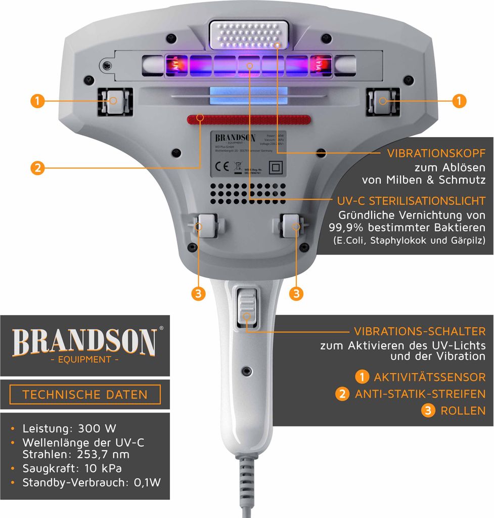 Brandson Milben Handstaubsauger 300W, Milbensauger, Produktbild 4
