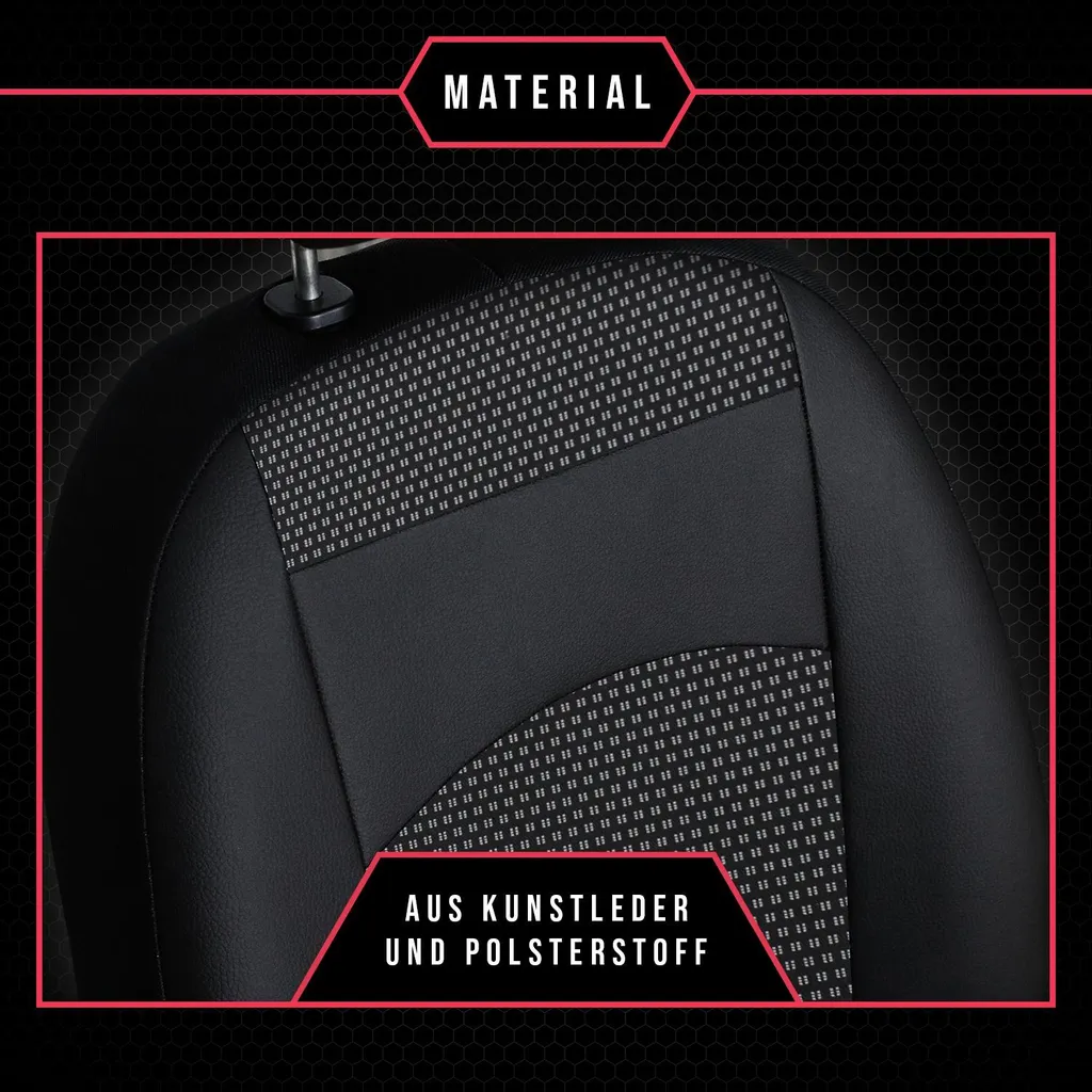 Coprisedili Interni VW Golf II - Kit Nero Universale Elegante - 9