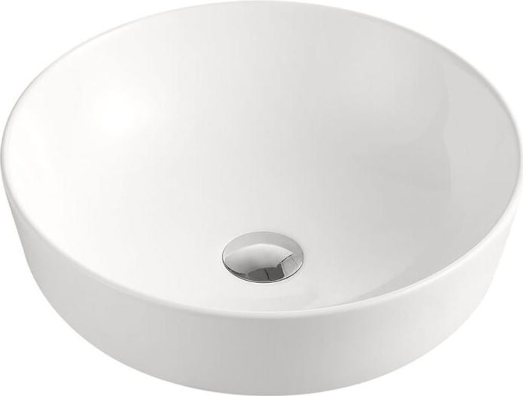 AqvaCeramica Aufsatzwaschtisch 415 mm 'SlimRim'- weiß -