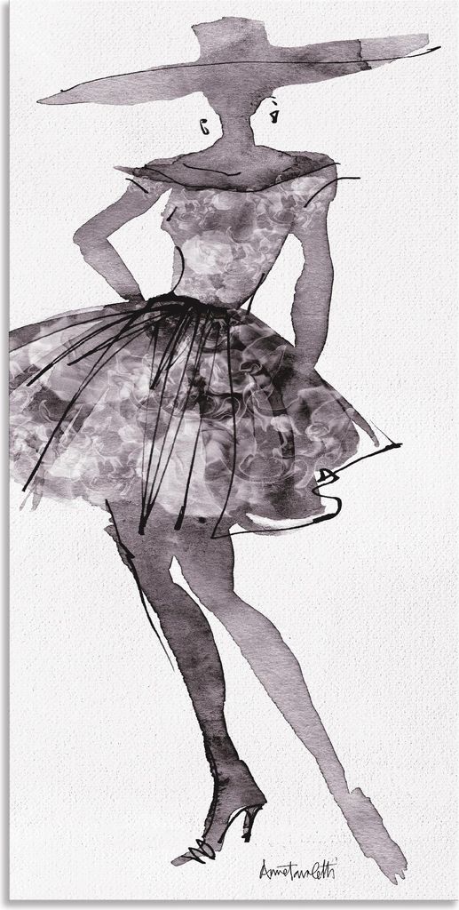 ARTland Wandbild Alu für Innen & Outdoor Mode Skizzenbuch V Größe: 20x40 cm