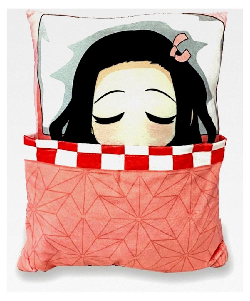 Demon Nezuko Kissen, Anime Kissen, Nezuko Kopfkissen, Schlafkissen, Zierkissen, Doppelseitig, 30 * 35cm mit Füllung