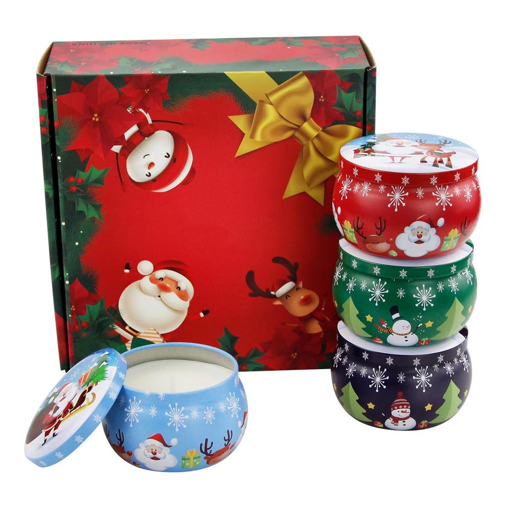 4er-Set Duftkerzen im Glas, Weihnachtskerzen, kleine Geschenkideen für Frauen, Männer, Mütter, Kollegen & Freundinnen