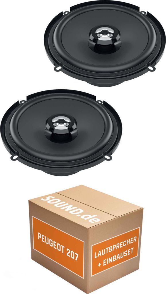 Lautsprecher Boxen Einbaupaket vorne Hertz DCX 160.3 passend für Peugeot 207 SW | 2x Tief-Mitteltöner mit integriertem Hochtöner 120W MAX