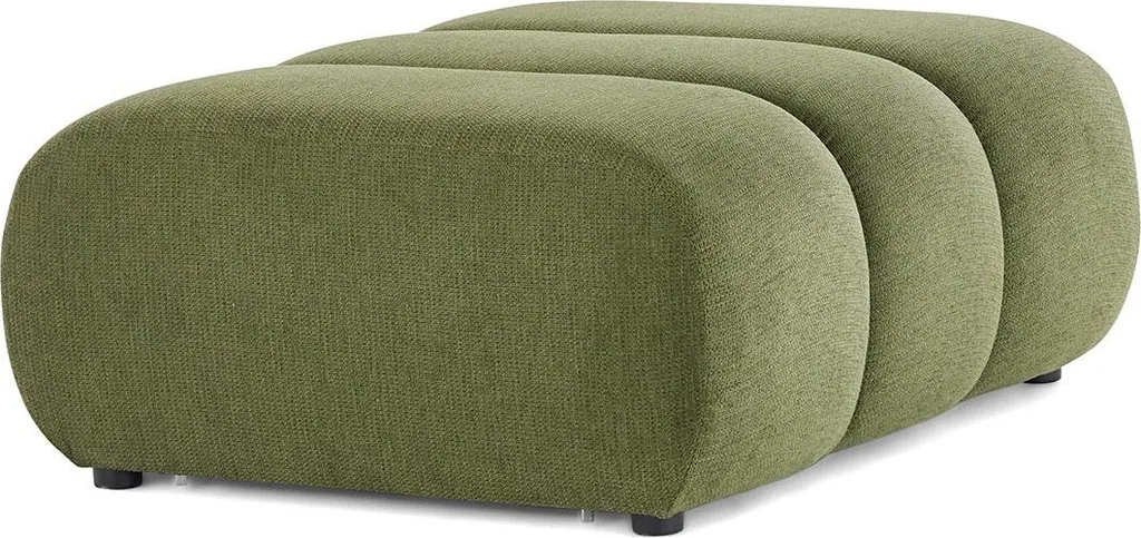 Pouf Debbie vert Lisa Design en tissu texturé doux et structure solide