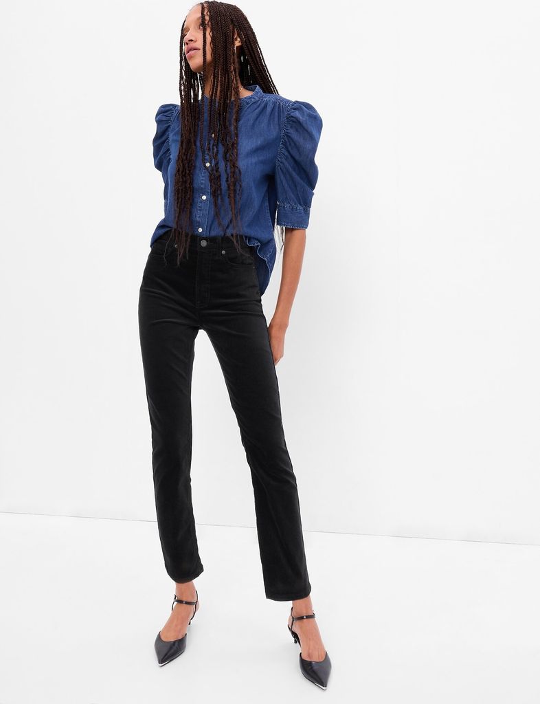 GAP Schlanke Vintage-Jeans mit hohem Bund aus Samt