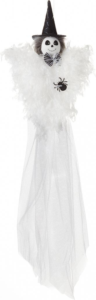 Weiße Geister Spinnenhexe zum aufhängen an Halloween 53cm