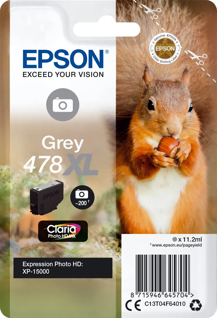 Cartuccia Grigio Epson 478XL Originale | Claria Photo HD XP-15000
