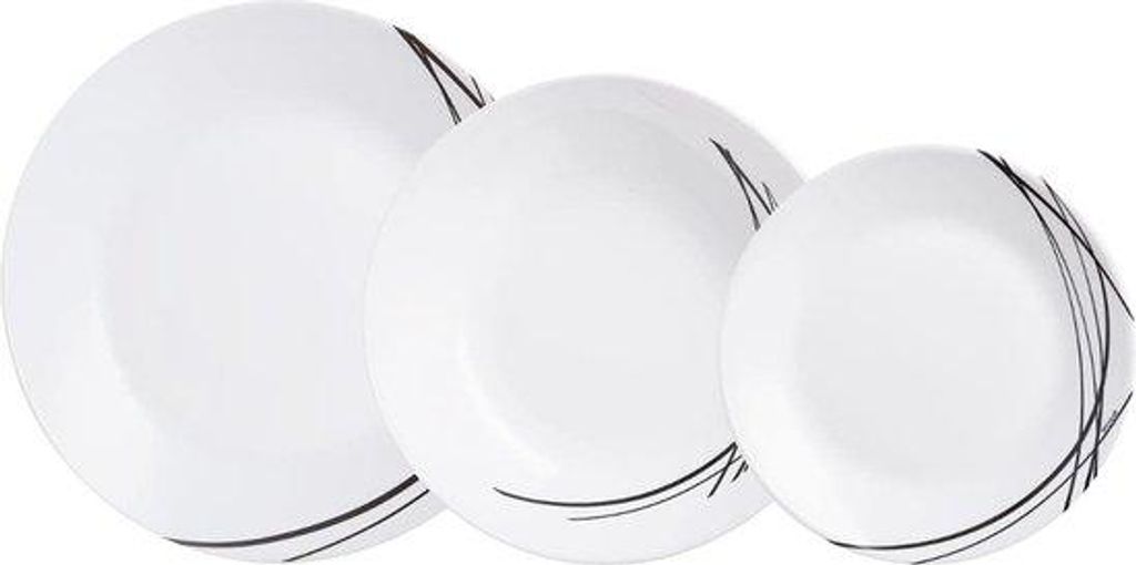Serviettengarnituur für 18 Personen, Opal-Platten