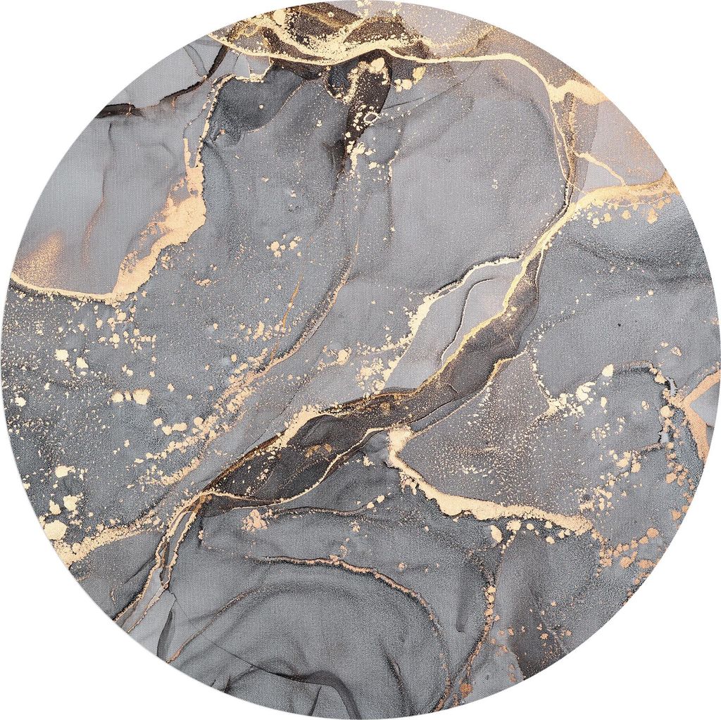 DEQORI Fototapete rund Ø 80 cm 'Elegantes Marmormuster' Wand Tapete Leinwand Sticker