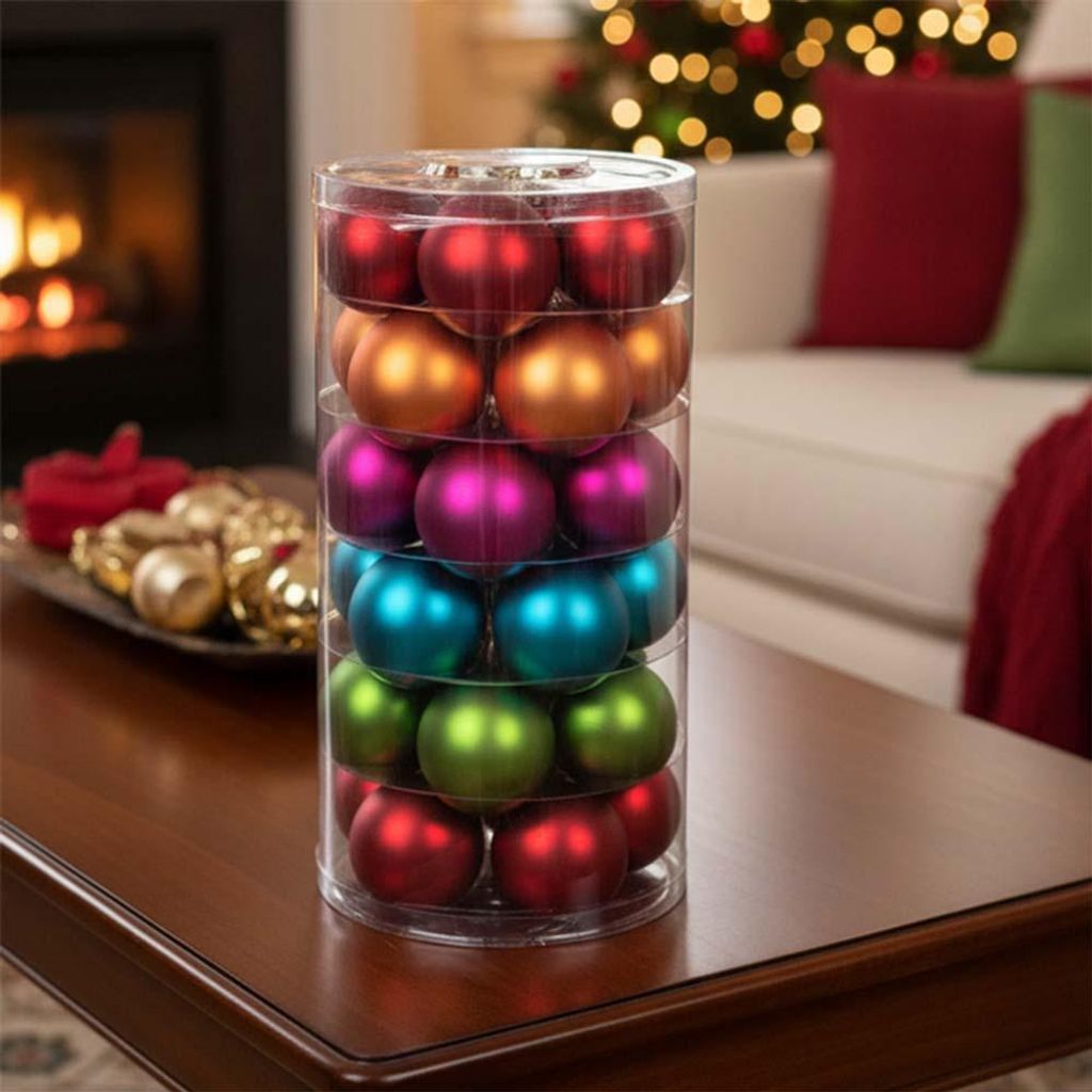 Weihnachtskugeln 30 Stk 6cm Mille Fiori Glas Kugeln bunt