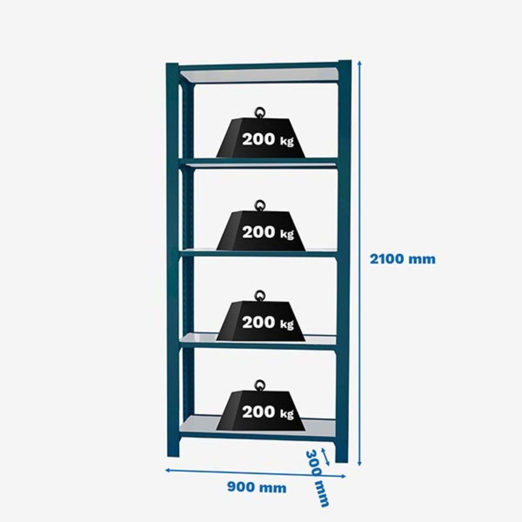 Simonrack Schwerlastregal OFFICCLICK 5 8425437103476 anthrazit, weiß 90,0 x 30,0 x 210,0 cm