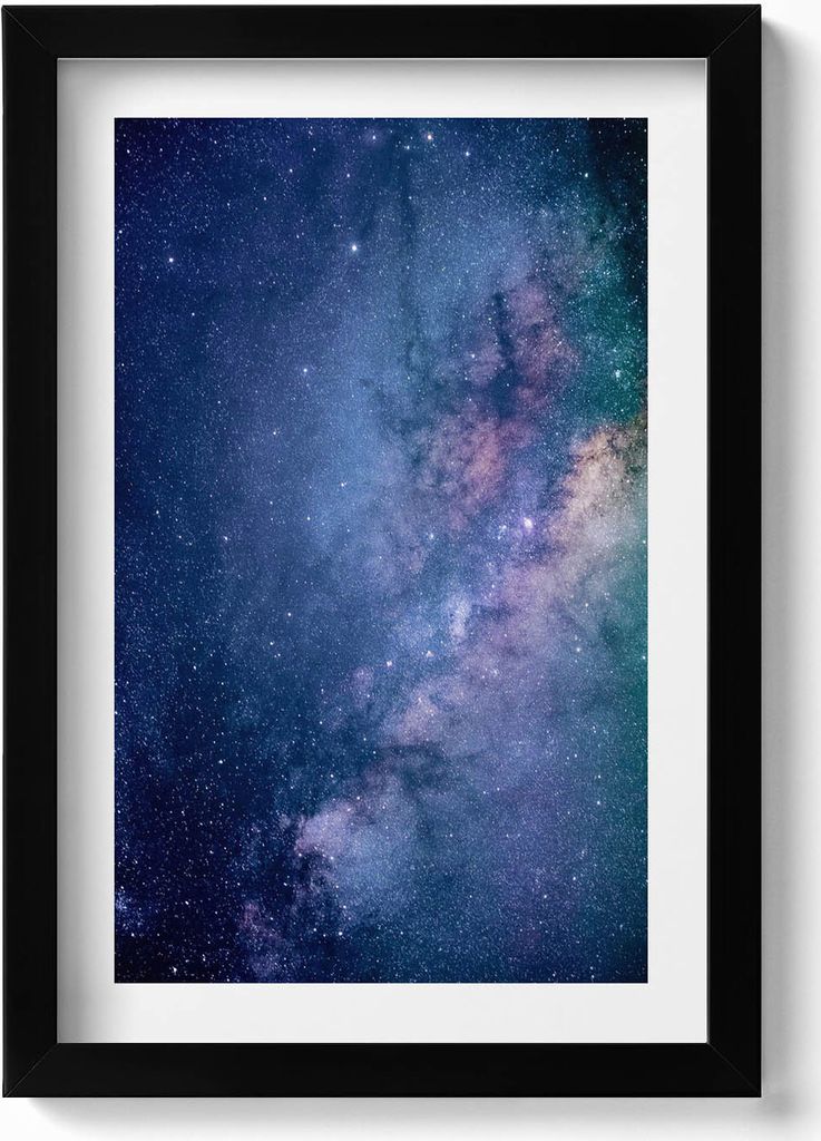 Sternenreicher Raum– Wandbild mit Rahmen – Gerahmtes Bild – Wanddekoration – 20x30 cm – Schwarz