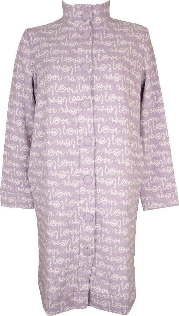 RAGNO Damen Winter Morgenmantel lange offene Ärmel mit Öko-Fleece-Knöpfen Artikel DO50NR, Taglia 50, Cotone 50%,Poliestere 50%