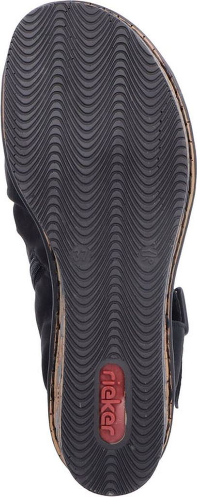Rieker Damen Keilsandalette schwarz Produktbild 1