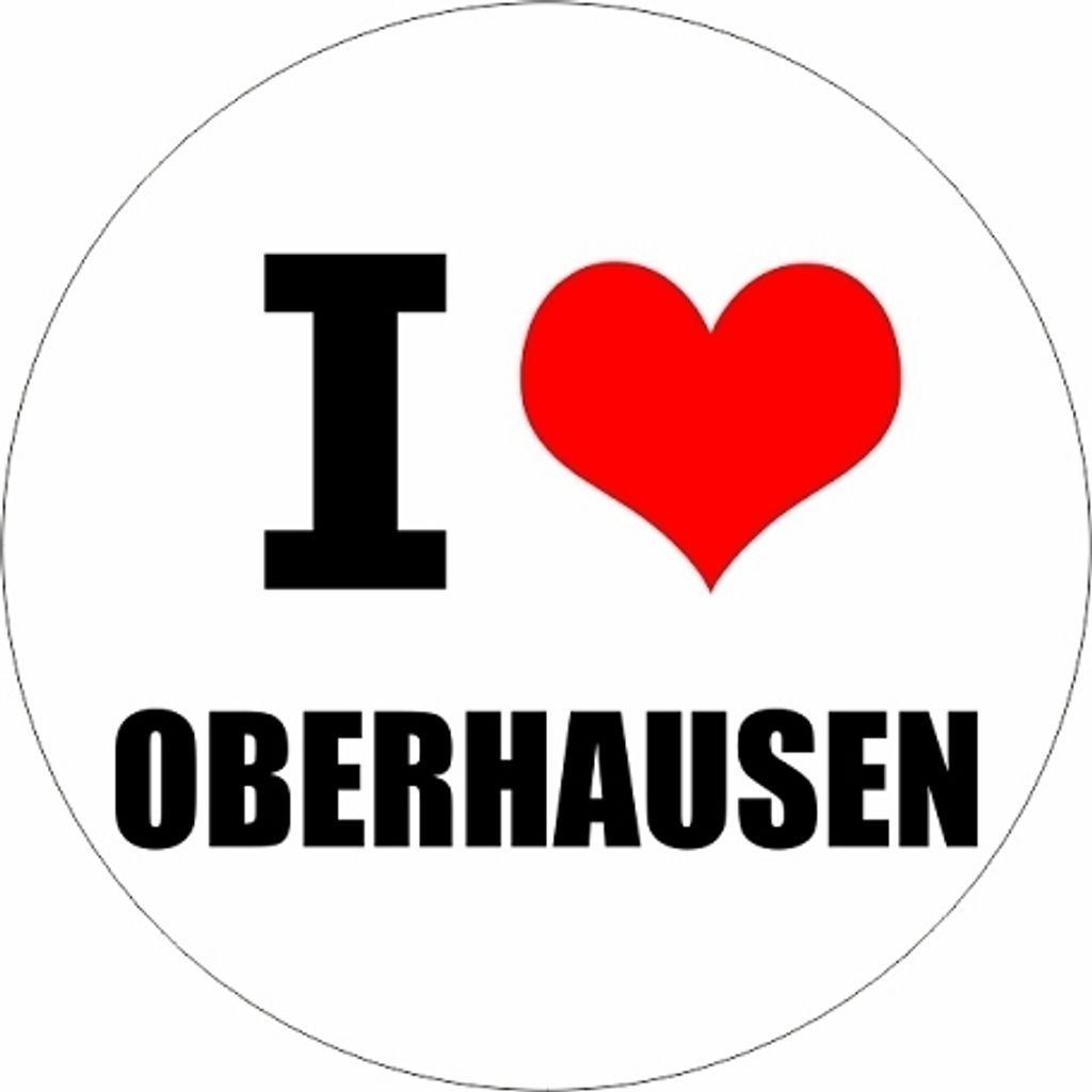 Kiwistar - Autoaufkleber - 8x8 cm - außen klebend - I love Oberhausen für Auto, Laptop, Fahrrad, LKW, Motorrad Aufkleber mehrfarbig JDM Decal Sti...