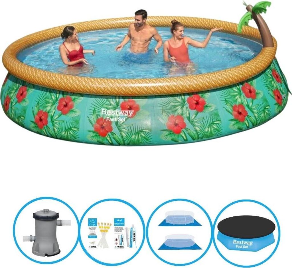 Bestway - Pool Fast Set - 457x84 cm - Inklusive Zubehör