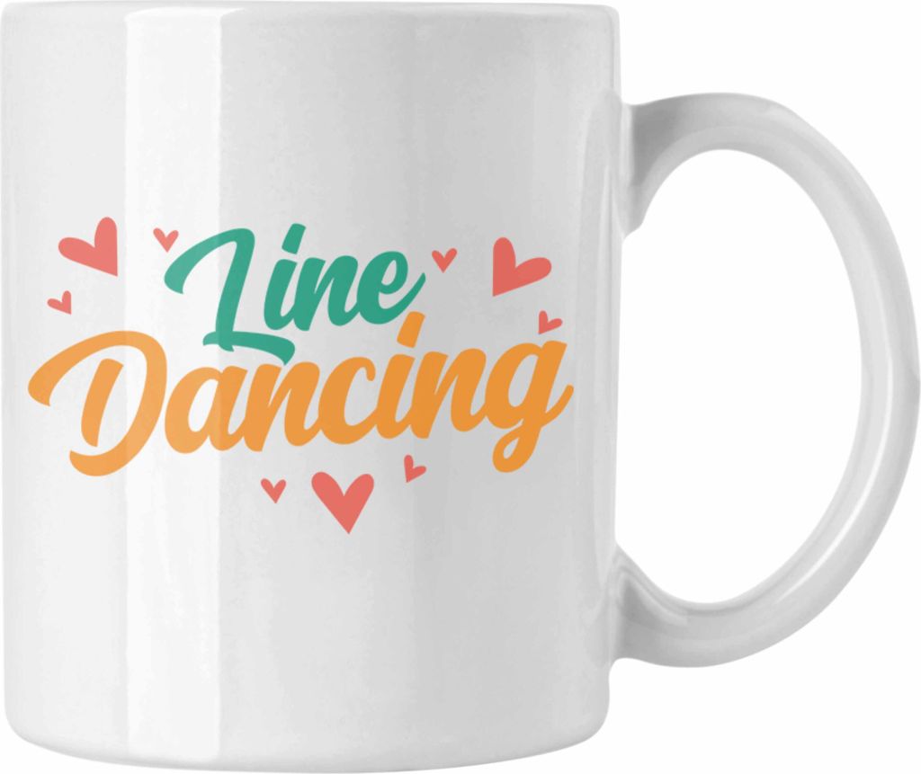 Trendation - Lustige Line Dance Tasse - Tolles Geschenk für Line Dance Enthusiasten "Line Dancing" (Weiß)