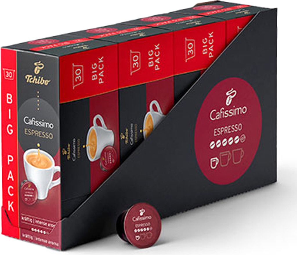 Tchibo Cafissimo Espresso kräftig Kapseln, 120 Stück (4 x 30 Kapseln)