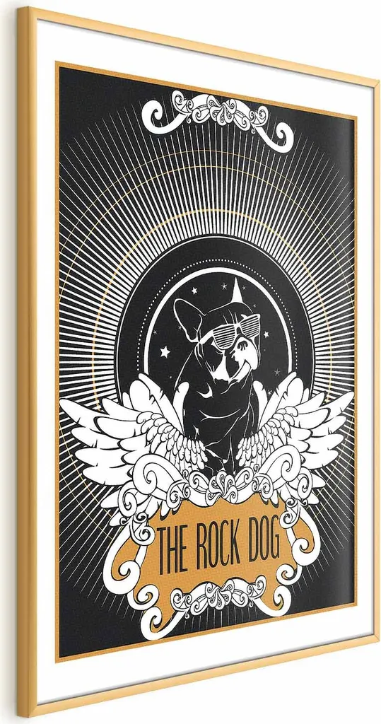 Poster Design The Rock Dog 60x90 Cornice Oro - Minimalismo di Lusso