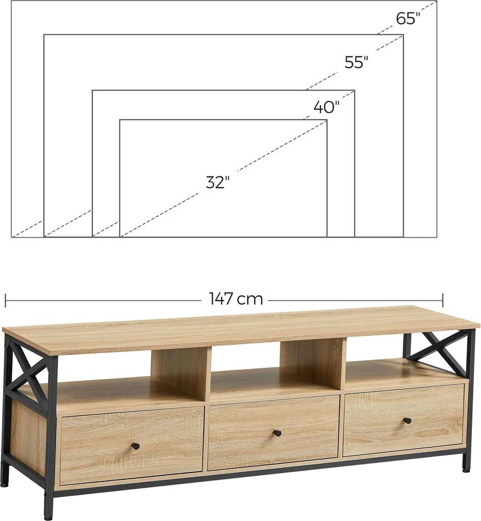 Meuble de rangement robuste Leobert finition Chêne Sonoma durable