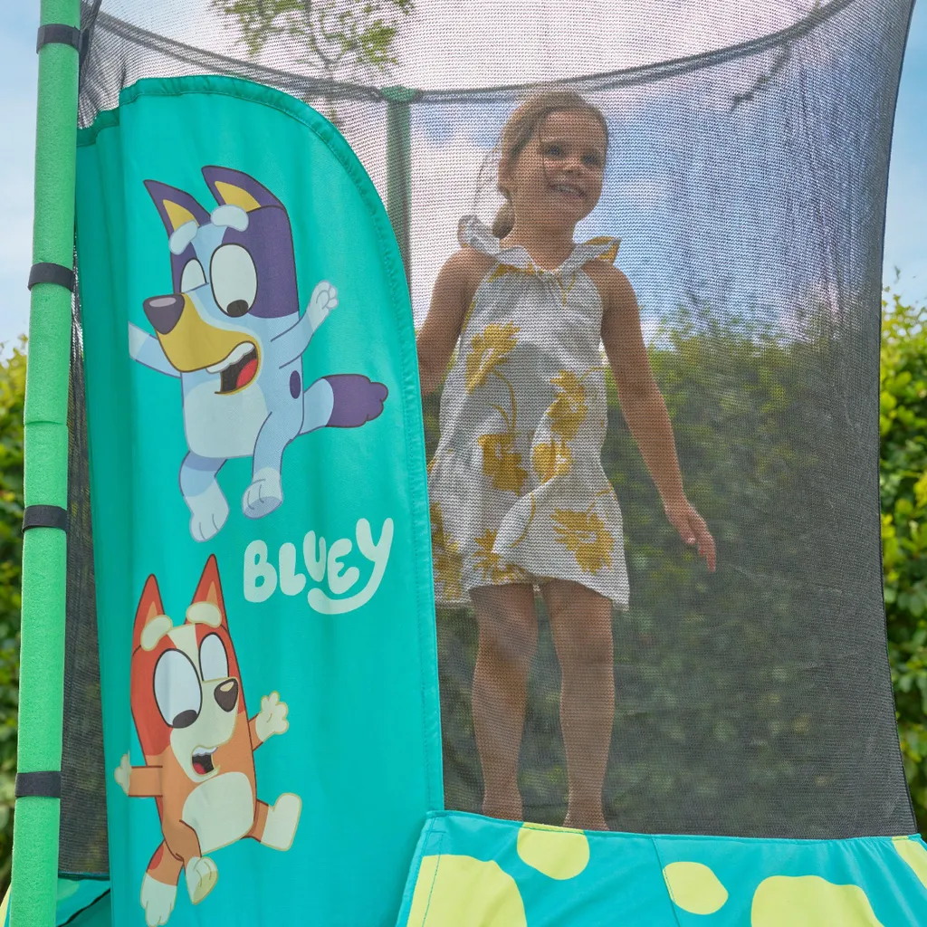 Trampoline 140 cm JUNIOR bleu avec filet et entrée igloo originale