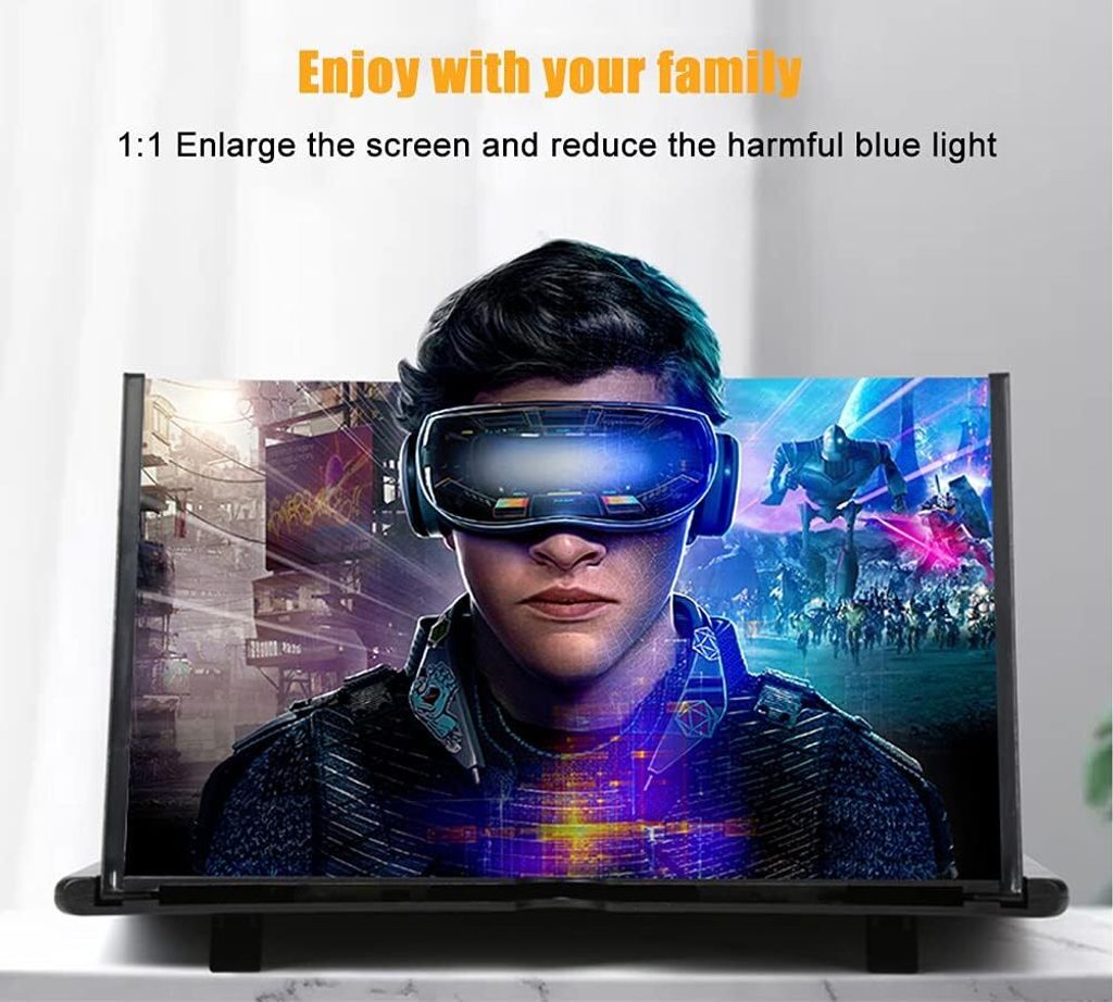 16 Zoll Handy-Bildschirmlupe – 3D HD-Vergrößerung Für Filme, Videos & Spiele | Faltbar & Augenschonend