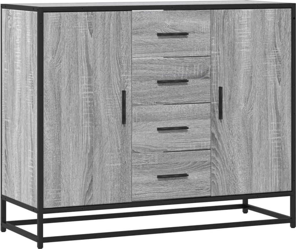 Sideboard Grau Sonoma 92x35x76 cm Holzwerkstoff
