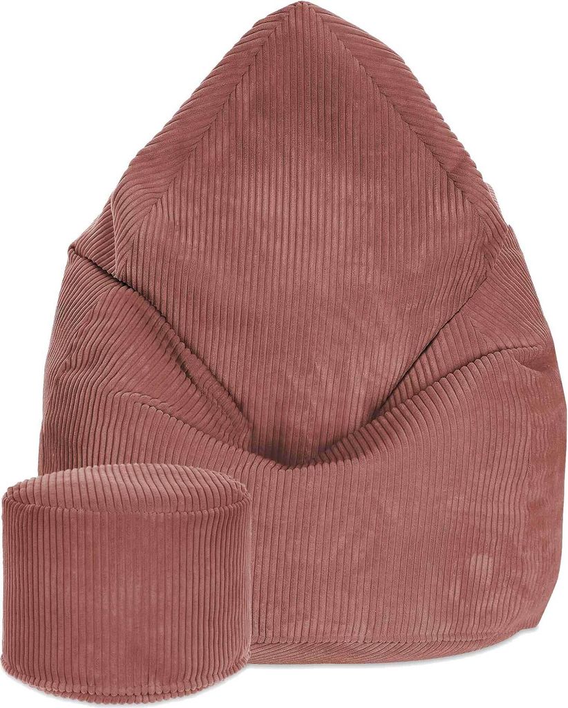 Dreamroots Bean Bag 80x80x120cm Sitzsack mit Lehne und Hocker und Bezug Sitzkissen Boden Chill Sack Bubibag Sitzsack Ginger Spice