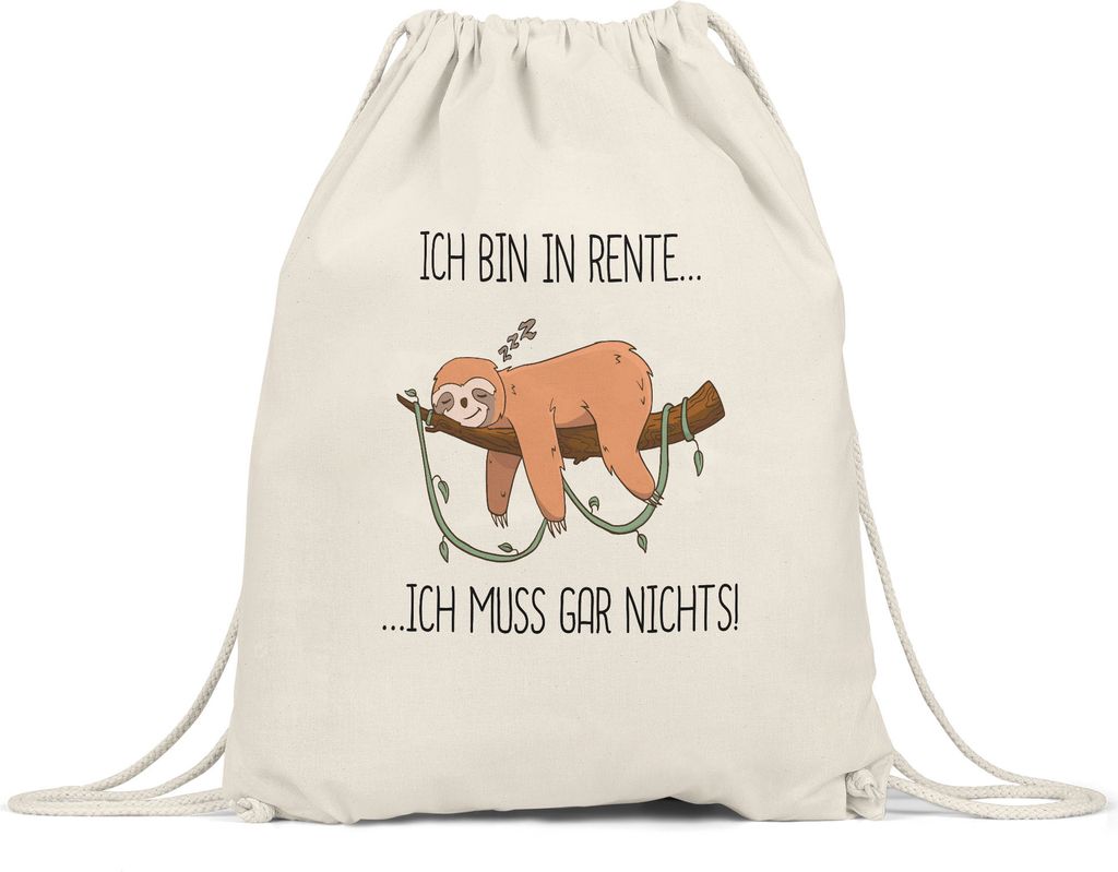 Ich bin Rentner und muss gar nichts Turnbeutel Gymsack Produktbild 