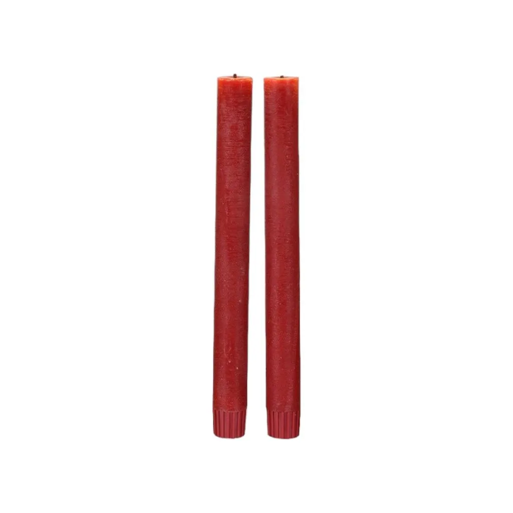Countryfield Bougies LED Rouges 24cm Rustiques - Set de 2 Flamme Chaude