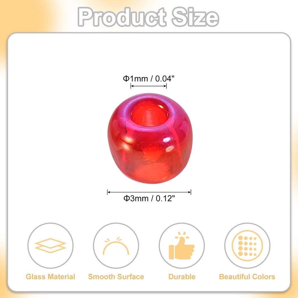 2000 Stš¹ck Glasperlen zum Auff?deln, 3 mm Perlen fš¹r Armb?nder Selber Machen Mini Lose Glas Kleine Perlenset fš¹r DIY Ohrringe, Halsketten,...