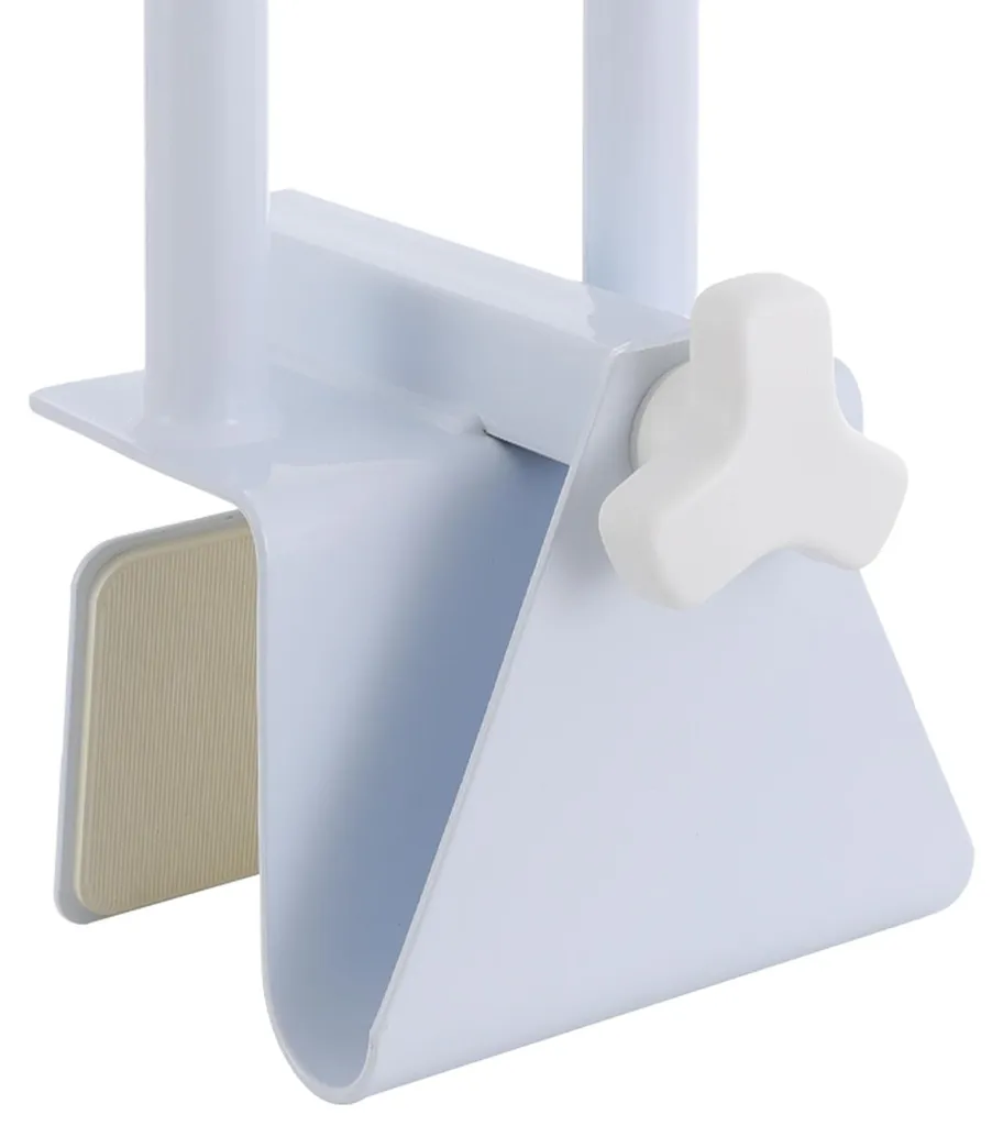 Barre d'appui robuste BLANC avec design de serrage pour douche et baignoire