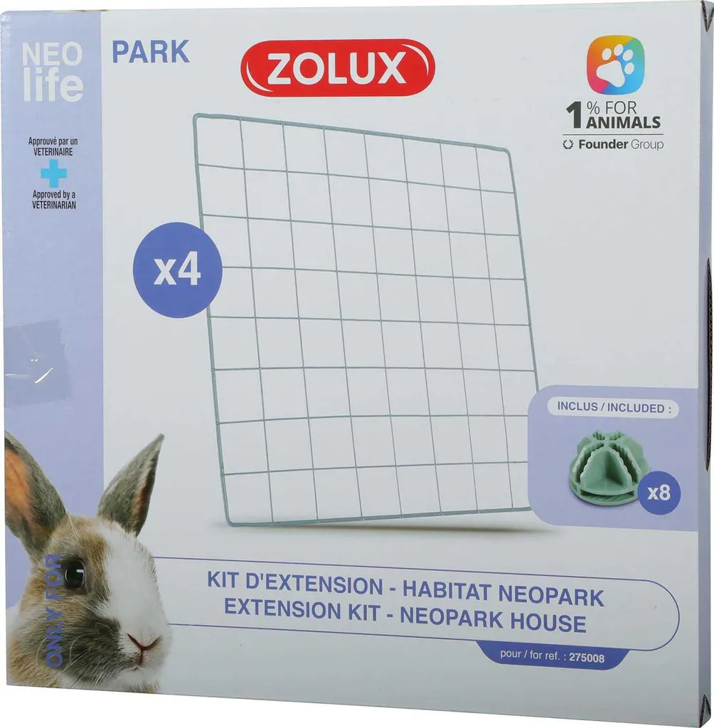 Zolux Neolife Neopark Kit 4 Pannelli a Griglia per Recinto Conigli