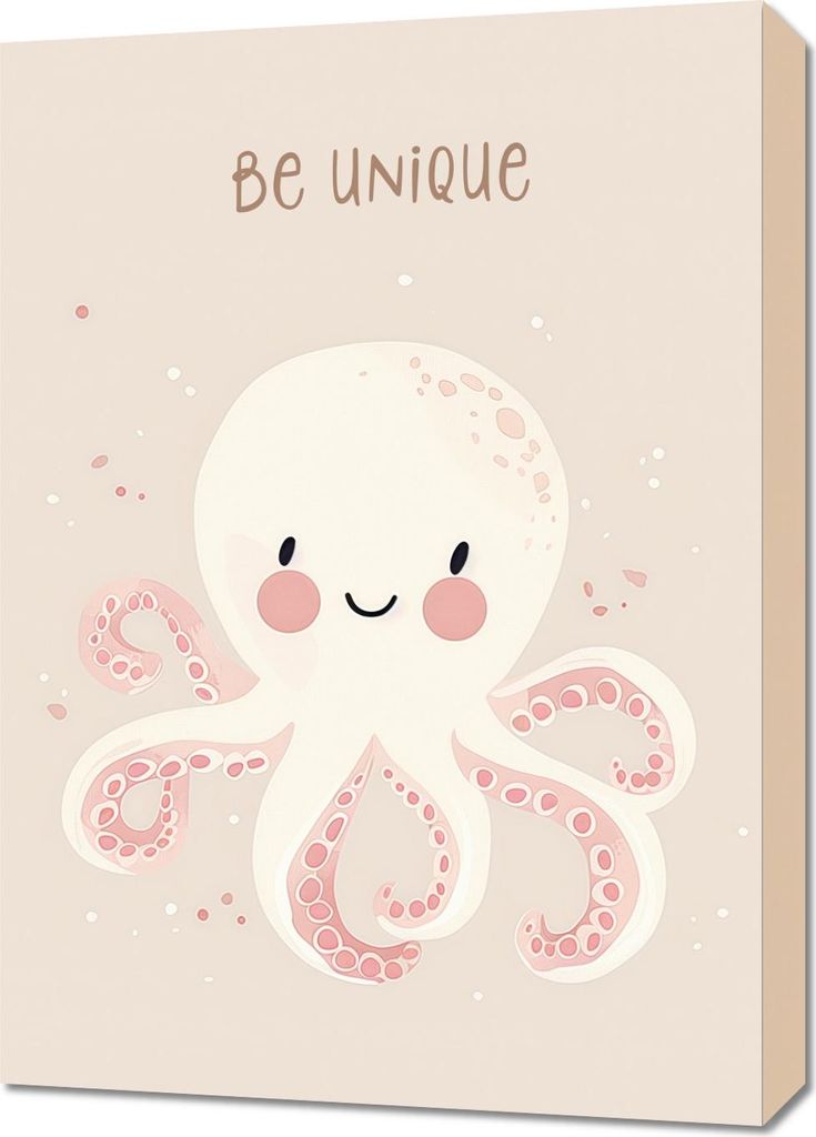 Bild 50x70cm Muster für Kinder, Mädchen und Jungen - Oktopus